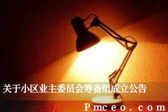 关于小区业主委员会筹备组成立公告